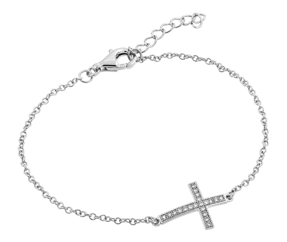 Sterling Silver "Cross" bracelet - Click Image to Close